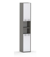 Słupek łazienkowy LUNA 30 cm 2D szary z białym frontami, mat/połysk